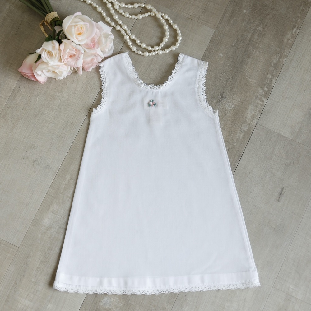 Girl's White Under Dress Slip Size 12 Months Rosalina New